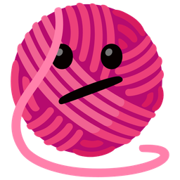 Face with diagonal mouth and Yarn