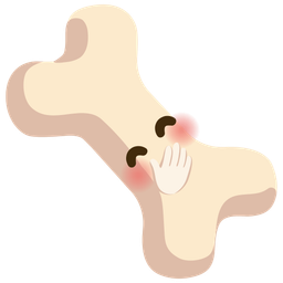 face with hand over mouth and bone