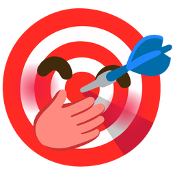 face with hand over mouth and bow and arrow