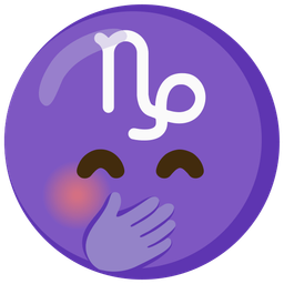 face with hand over mouth and Capricorn