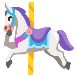 face with hand over mouth and carousel horse