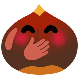 face with hand over mouth and chestnut