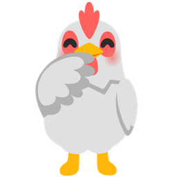 face with hand over mouth and chicken