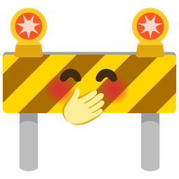 face with hand over mouth and construction