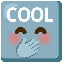 face with hand over mouth and COOL button