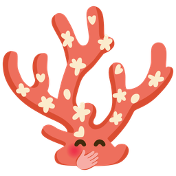 face with hand over mouth and coral