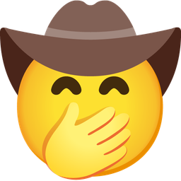 face with hand over mouth and cowboy hat face