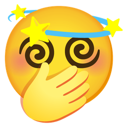 face with hand over mouth and dizzy