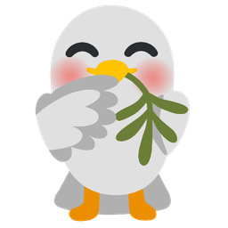 face with hand over mouth and dove