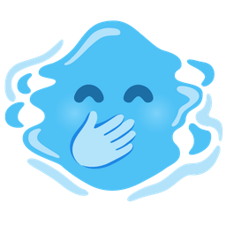 face with hand over mouth and droplet