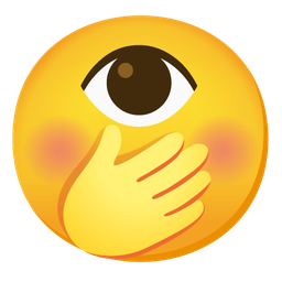 face with hand over mouth and eye