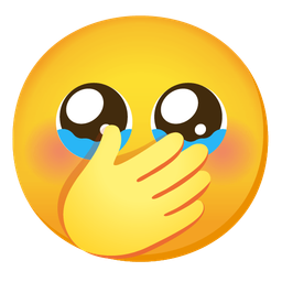 face with hand over mouth and face holding back tears