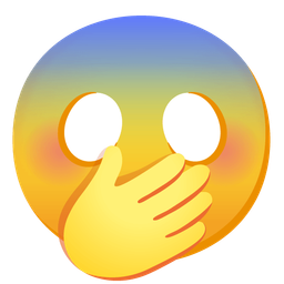 face with hand over mouth and face screaming in fear