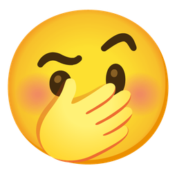 face with hand over mouth and face with raised eyebrow