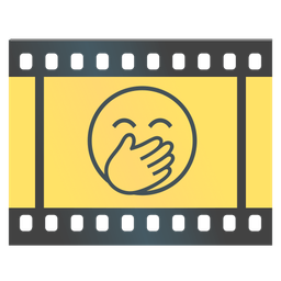 face with hand over mouth and film frames