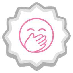 face with hand over mouth and fish cake with swirl