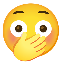 face with hand over mouth and flushed face