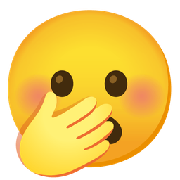 face with hand over mouth and frowning face with open mouth