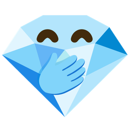 face with hand over mouth and gem stone