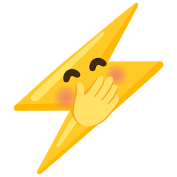 face with hand over mouth and high voltage