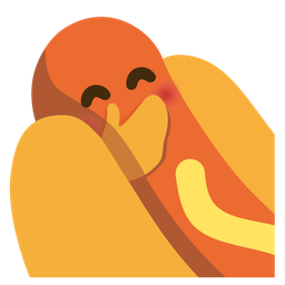 face with hand over mouth and hot dog