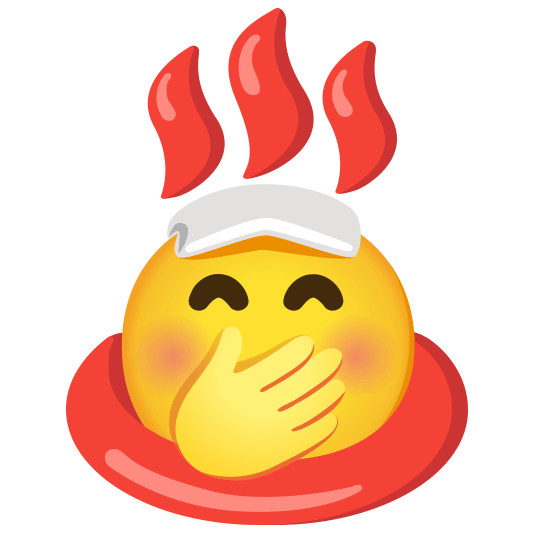 Face with hand over mouth and Hot springs