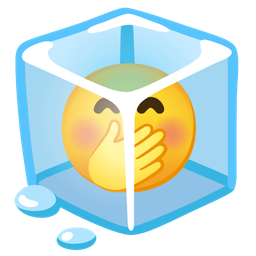 face with hand over mouth and ice