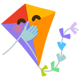 face with hand over mouth and kite