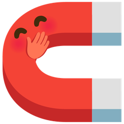 face with hand over mouth and magnet