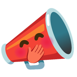 face with hand over mouth and megaphone