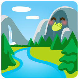 face with hand over mouth and national park