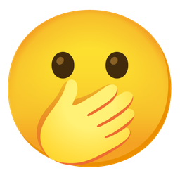 face with hand over mouth and neutral face