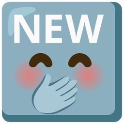 face with hand over mouth and NEW button
