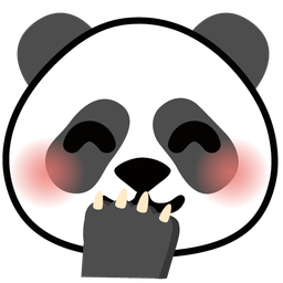face with hand over mouth and panda