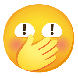 face with hand over mouth and red exclamation mark