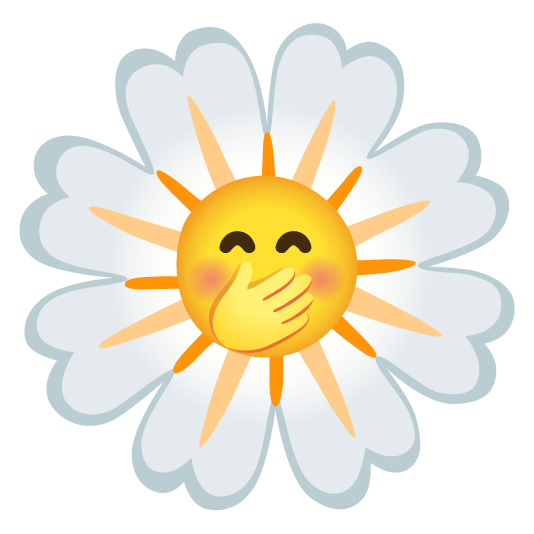 Face with hand over mouth and Rosette