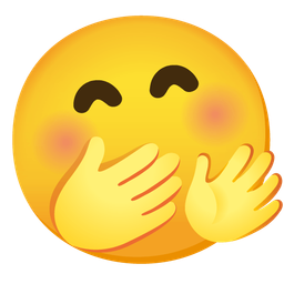 Face with hand over mouth and Smiling face with open hands