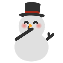 face with hand over mouth and snowman without snow