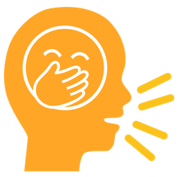 face with hand over mouth and speaking head