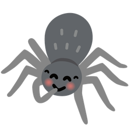 face with hand over mouth and spider