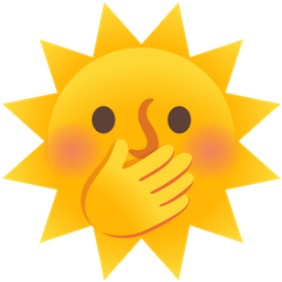 face with hand over mouth and sun with face