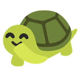 face with hand over mouth and turtle