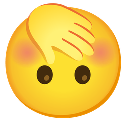 Face with hand over mouth and Upside-down face