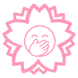 face with hand over mouth and white flower