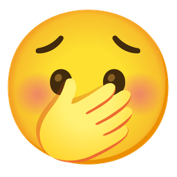 face with hand over mouth and worried face