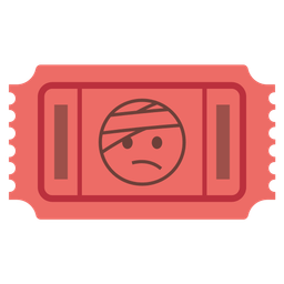 face with head-bandage and admission tickets