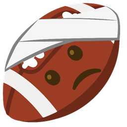 face with head-bandage and american football