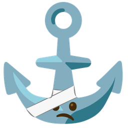 face with head-bandage and anchor