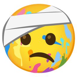 face with head-bandage and artist palette