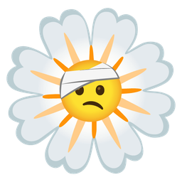 face with head-bandage and blossom